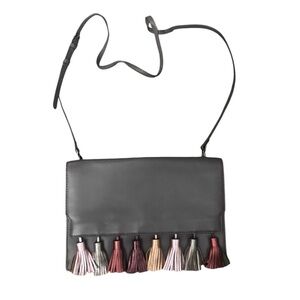 Rebecca Minkoff Leather Sophia Metallic Tassel Crossbody Bag